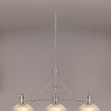 Lucinda 3 Light Linear Pendant E27 With 38cm Dome Glass Shade, Polished Nickel, Clear additional 4