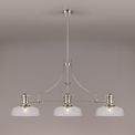 Lucinda 3 Light Linear Pendant E27 With 30cm Flat Round Glass Shade, Polished Nickel, Clear additional 1