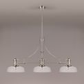 Lucinda 3 Light Linear Pendant E27 With 30cm Flat Round Glass Shade, Polished Nickel, Clear additional 2