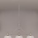 Lucinda 3 Light Linear Pendant E27 With 30cm Flat Round Glass Shade, Polished Nickel, Clear additional 3