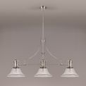 Lucinda 3 Light Linear Pendant E27 With 30cm Smooth Bell Glass Shade, Polished Nickel, Clear additional 2
