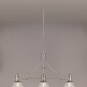 Lucinda 3 Light Linear Pendant E27 With 30cm Smooth Bell Glass Shade, Polished Nickel, Clear additional 4