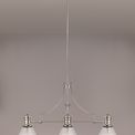 Lucinda 3 Light Linear Pendant E27 With 30cm Smooth Bell Glass Shade, Polished Nickel, Clear additional 3