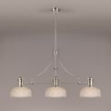 Lucinda 3 Light Linear Pendant E27 With 26.5cm Prismatic Glass Shade, Polished Nickel, Clear additional 1