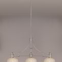 Lucinda 3 Light Linear Pendant E27 With 26.5cm Prismatic Glass Shade, Polished Nickel, Clear additional 3