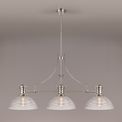 Lucinda 3 Light Linear Pendant E27 With 33.5cm Prismatic Glass Shade, Polished Nickel, Clear additional 1