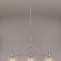 Lucinda 3 Light Linear Pendant E27 With 30cm Prismatic Glass Shade, Polished Nickel, Clear additional 3