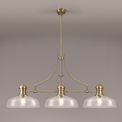 Lucinda Linear Antique Brass/Clear Glass Pendant Light, With 38cm Flat Round Shade (3 x E27) additional 1