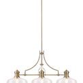 Lucinda Linear Antique Brass/Clear Glass Pendant Light, With 38cm Flat Round Shade (3 x E27) additional 5