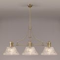 Lucinda Linear Pendant With 38cm Patterned Round Shade, 3 x E27, Antique Brass/Clear Glass Item Weight: 19.1kg additional 1