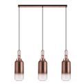 Angela Linear 3 Light Pendant E27 With 16cm Cylinder Glass, Copper/Clear Copper/Matt Black additional 4