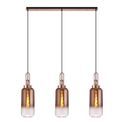 Angela Linear 3 Light Pendant E27 With 16cm Cylinder Glass, Copper/Clear Copper/Matt Black additional 3