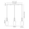 Angela Linear 3 Light Pendant E27 With 16cm Cylinder Glass, Copper/Clear Copper/Matt Black additional 5