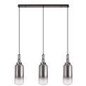 Angela Linear 3 Light Pendant E27 With 16cm Cylinder Glass, Smoked/Clear Black Chrome/Matt Black additional 4
