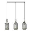Angela Linear 3 Light Pendant E27 With 20cm Tubular Ribbed Glass, Smoked Black Chrome/Matt Black additional 3