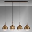 Angela Linear 4 Light Pendant E27 With 30cm Globe Glass, Copper/Clear Copper/Matt Black additional 1