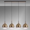Angela Linear 4 Light Pendant E27 With 30cm Globe Glass, Copper/Clear Copper/Matt Black additional 2