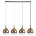Angela Linear 4 Light Pendant E27 With 30cm Globe Glass, Copper/Clear Copper/Matt Black additional 4