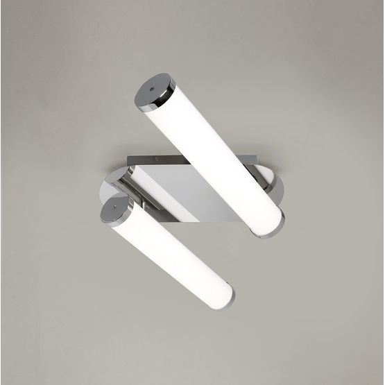 Tessa Ceiling Lamp, 2 x 9W LED, 4000K, 1153lm, IP44, Polished Chrome,