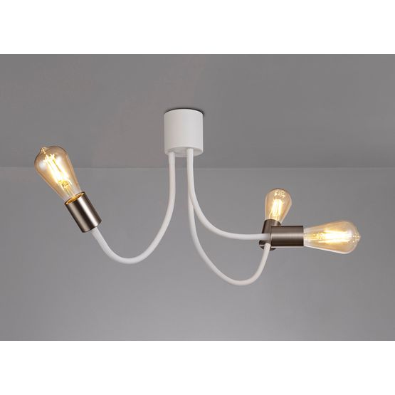 Grace Flexible Ceiling 3 Light in Satin White/Satin Nickel