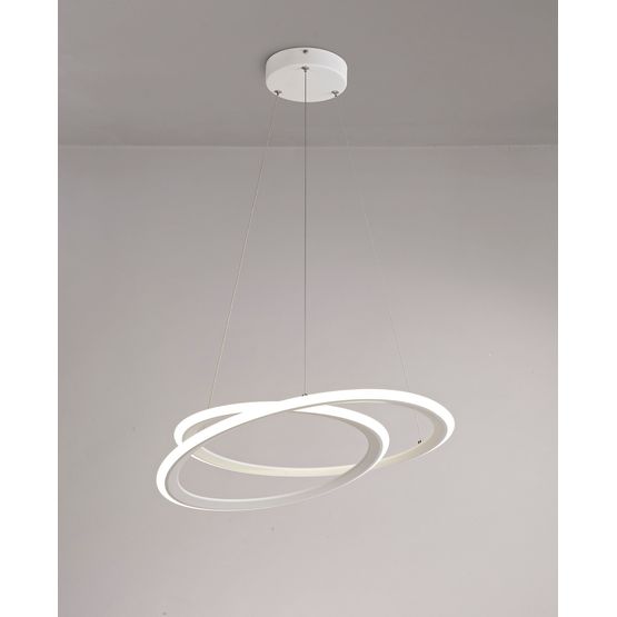 Maisie Pendant, 1 x 40W LED, 4000K, 2996lm, 3 Step Dimming, Matt White,