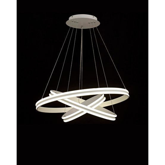 Ocean Pendant, 3 Light 50W,30W,20W LED, 4000K, 5470lm, Dimmable, Matt White,