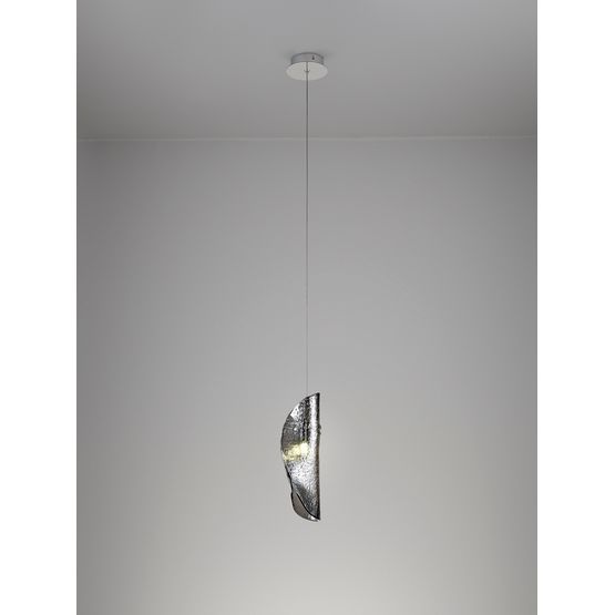 Wren Pendant 2m, 1 x G9, Polished Chrome/Smoked Glass