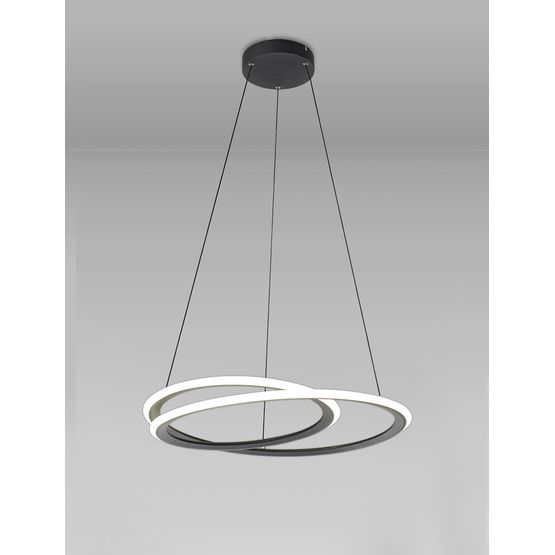 Maisie Pendant, 1 x 40W LED, 4000K, 2996lm, 3 Step Dimming, Black,