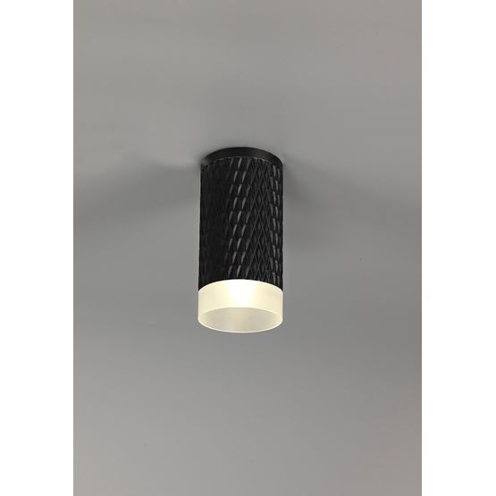 Sienna 1 Light 11cm Surface Mounted Ceiling GU10, Sand Black/Acrylic Ring