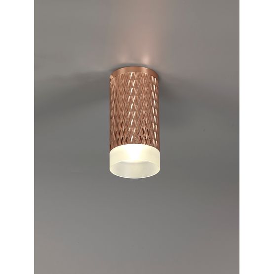 Sienna 1 Light 11cm Surface Mounted Ceiling GU10, Rose Gold/Acrylic Ring
