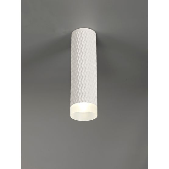 Sienna 1 Light 20cm Surface Mounted Ceiling GU10, Sand White/Acrylic Ring