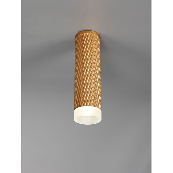 Sienna 1 Light 20cm Surface Mounted Ceiling GU10, Champagne Gold/Acrylic Ring