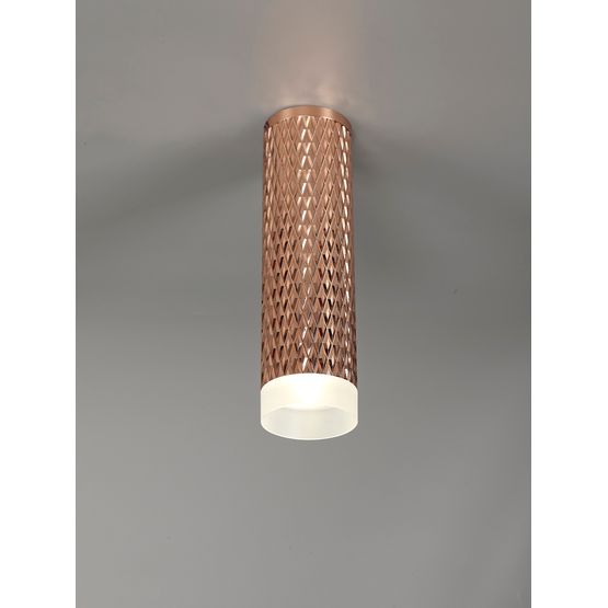 Sienna 1 Light 20cm Surface Mounted Ceiling GU10, Rose Gold/Acrylic Ring