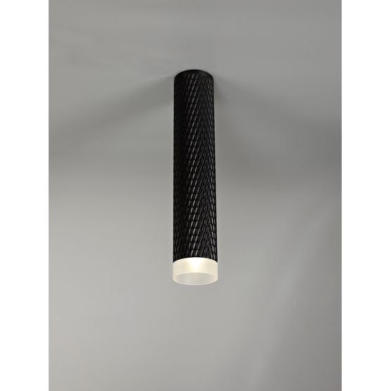 Sienna 1 Light 30cm Surface Mounted Ceiling GU10, Sand Black/Acrylic Ring