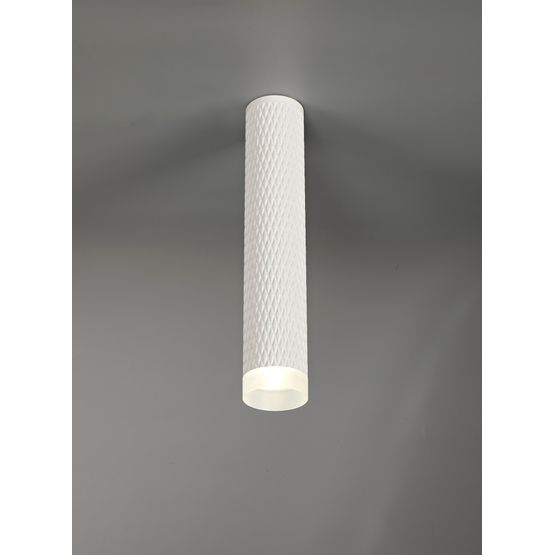 Sienna 1 Light 30cm Surface Mounted Ceiling GU10, Sand White/Acrylic Ring