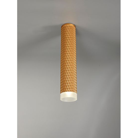 Sienna 1-Light 30cm Surface Mounted Ceiling Downlight GU10 in Champagne Gold with Acrylic Ring