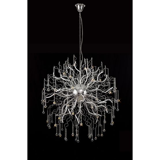 Jasmine Dimmable Pendant, 40 x 3.4W LED, 3000K, 10500lm, Polished Chrome,  Item Weight: 21.5kg