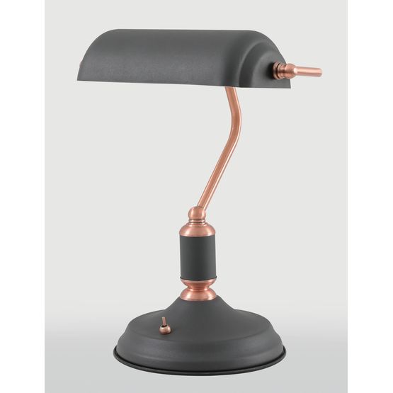 Bronx Table Lamp 1 Light With Toggle Switch, Graphite/Copper