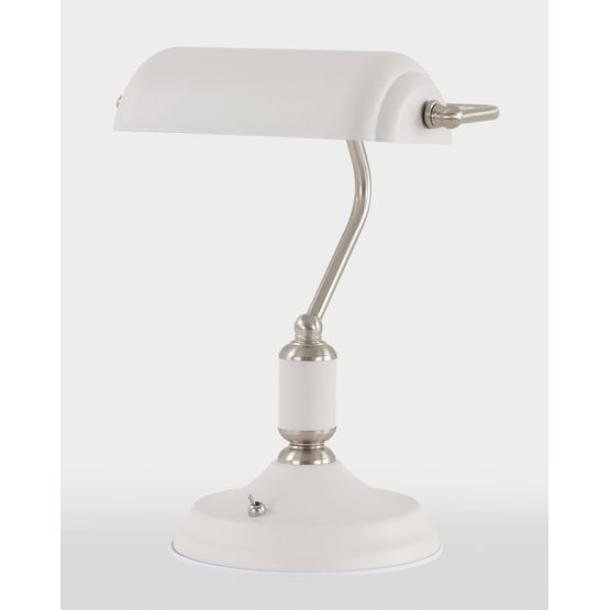 Bronx Table Lamp 1 Light With Toggle Switch, Satin Nickel/Sand White