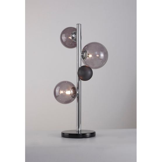 Rylee Table Lamp, 3 x G9, Polished Chrome/Smoked Glass