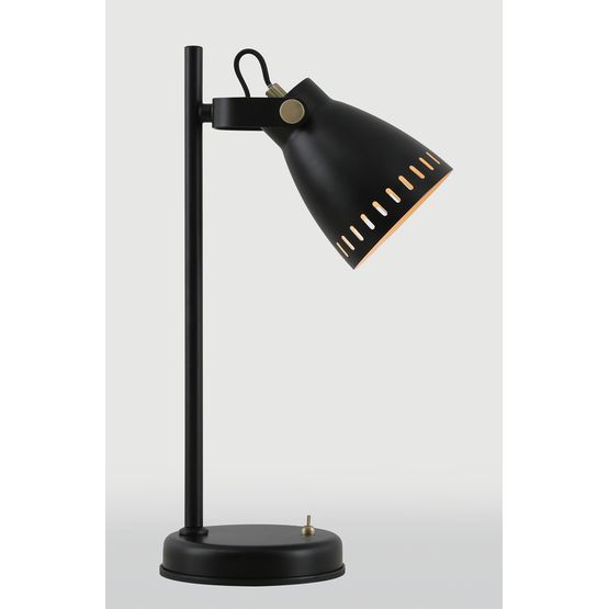 Beah Adjustable Table Lamp, 1 x E27, Matt Black/Antique Brass/Khaki