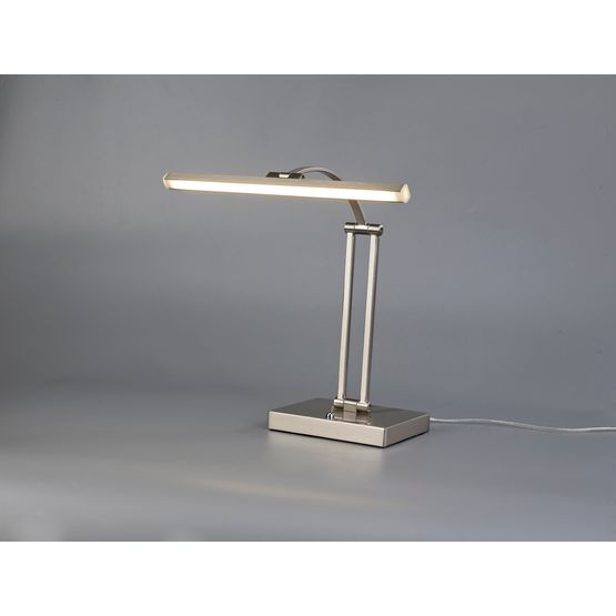 Pearl 1 Arm Table Lamp. 1 x 6W LED, 3000K, 470lm, Satin Nickel,