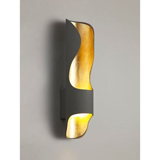 Sara Wall Lamp, 1 x 8W LED, 3000K, 640lm, Anthracite/Gold Leaf,