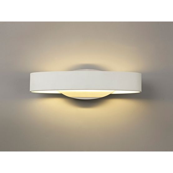Brenlee Wall Lamp, 1 x 6W LED, 3000K, 480lm, White/Polished Chrome,