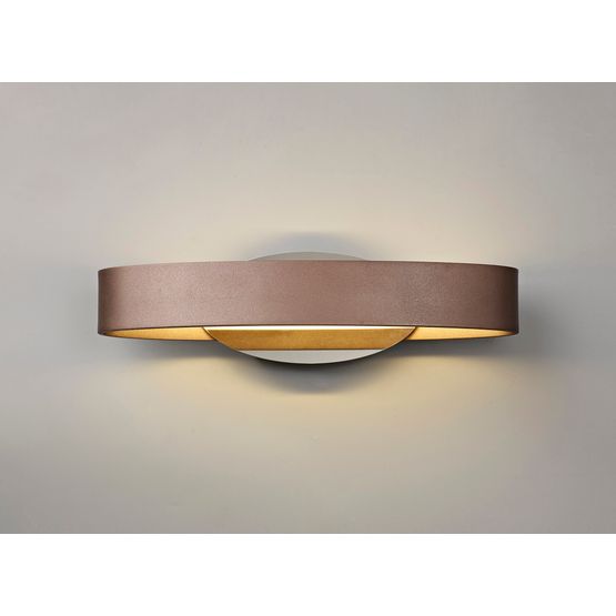 Brenlee Wall Lamp, 1 x 6W LED, 3000K, 480lm, Satin Brown/Polished Chrome,