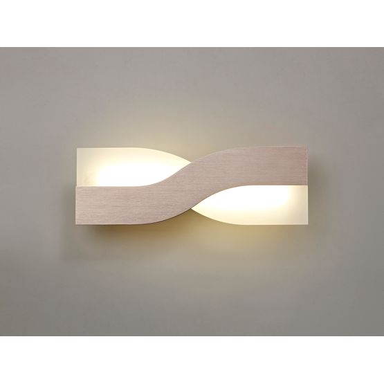 Aldora Wall Lamp, 1 x 8W LED, 3000K, 640lm, Brushed Brown/Frosted White,
