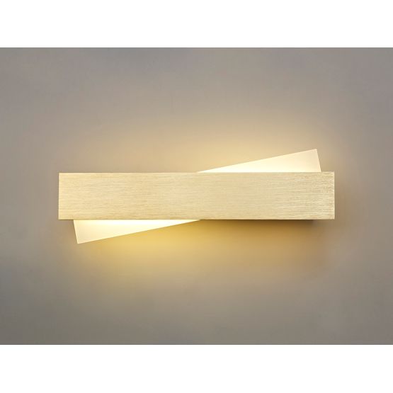 Carys Wall Lamp, 1 x 8W LED, 3000K, 640lm, Brushed Gold/Frosted White,