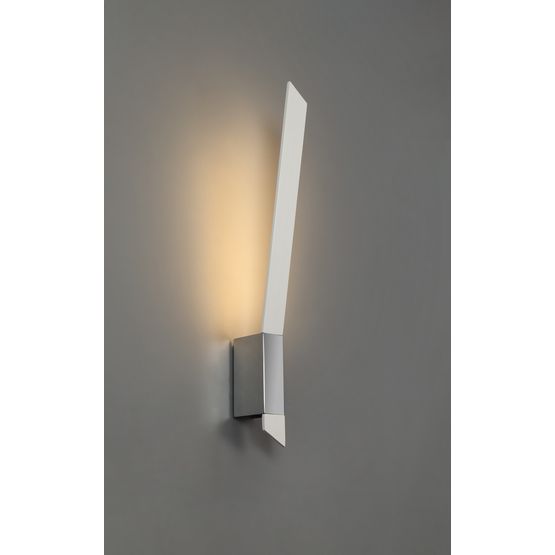 Serenity Wall Lamp, 1 x 8W LED, 3000K, 560lm, Sand White/Polished Chrome,