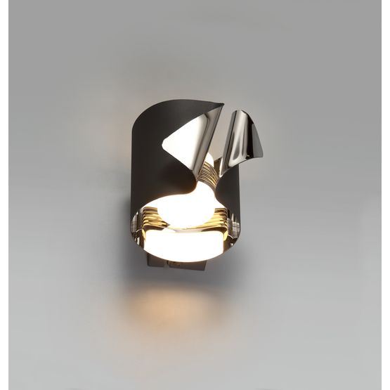 Estella Wall Lamp, 1 x 7W LED, 3000K, 490lm, Sand Anthracite/Polished Chrome,