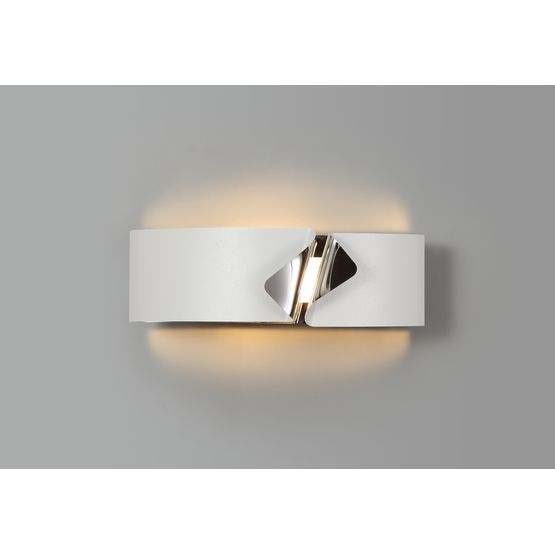Aven Wall Lamp, 1 x 10W LED, 3000K, 700lm, Sand White/Polished Chrome,